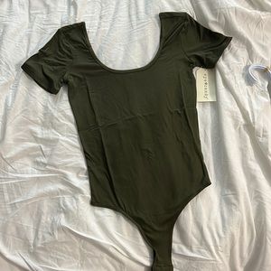 Thong body suit.